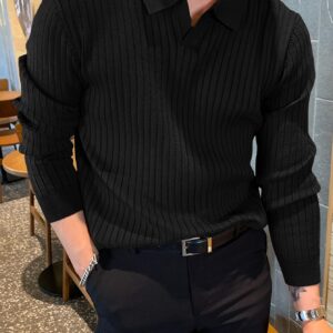 DAZY Men's Solid Ribbed Knit Fall Sweater