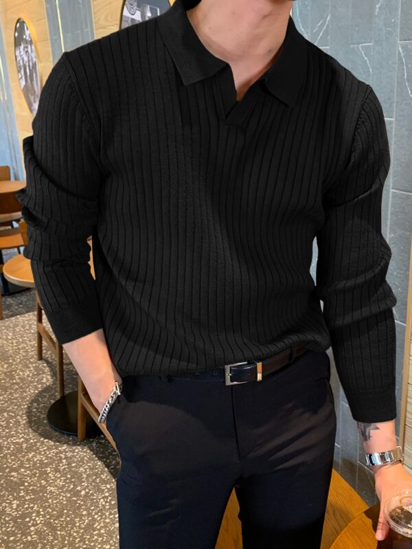 DAZY Men's Solid Ribbed Knit Fall Sweater